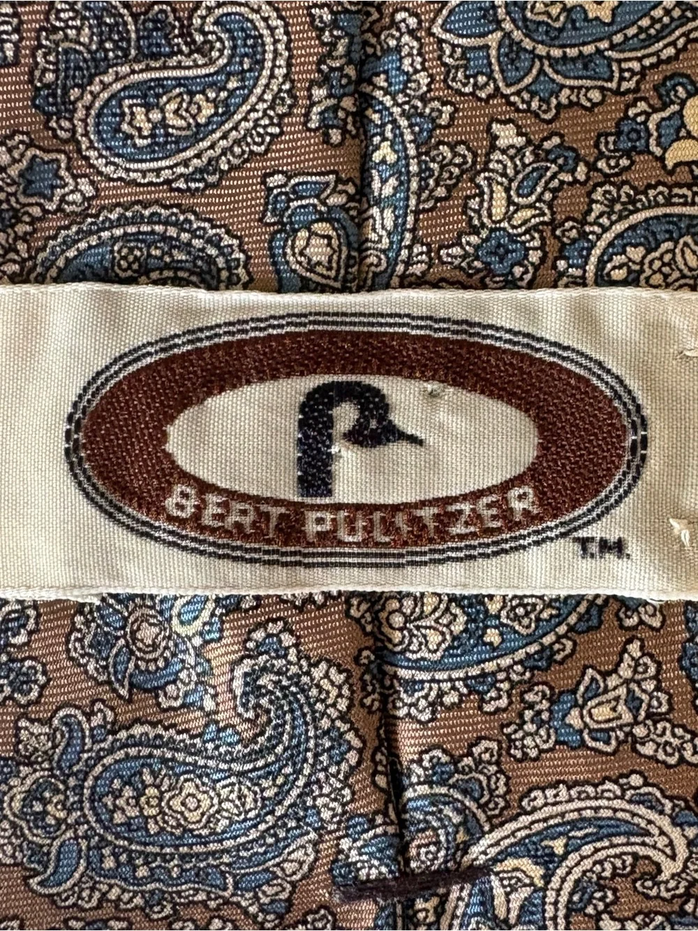 Vintage Bert Pulitzer Brown Paisley Silk Tie Classic Made in USA EUC